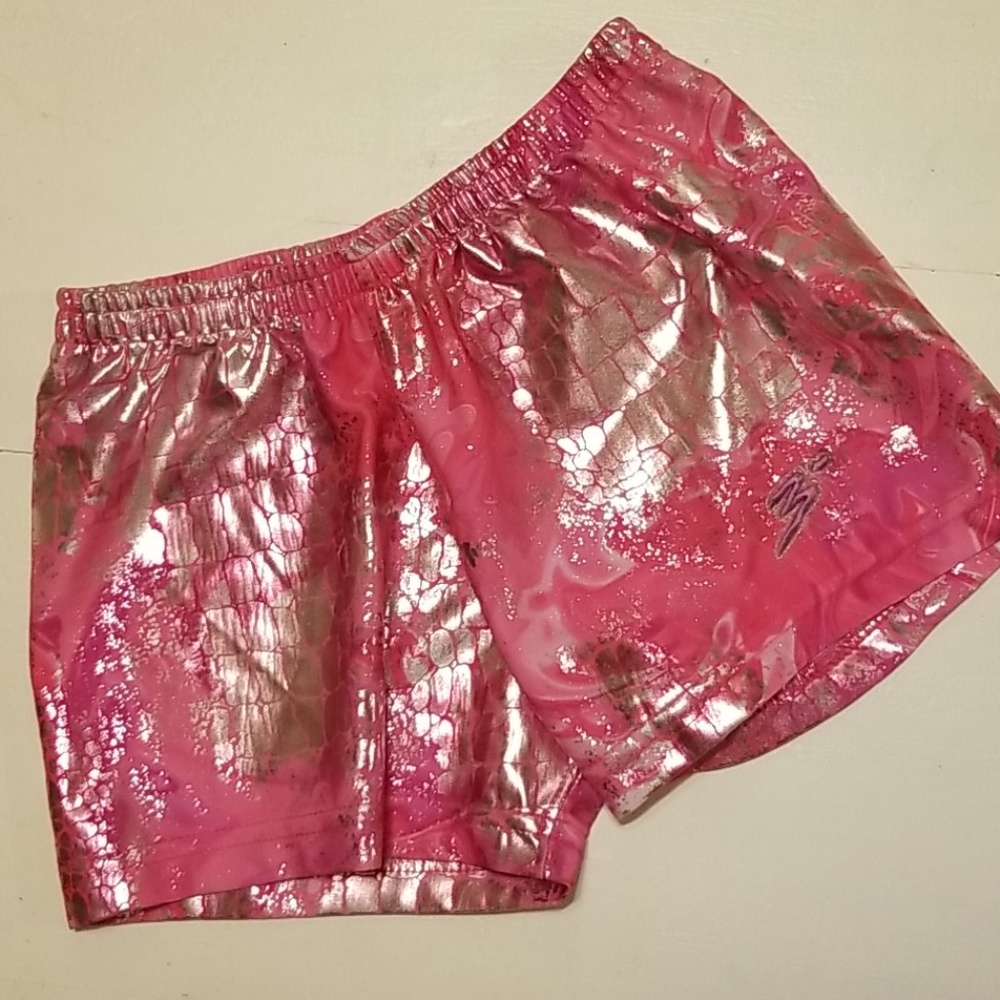 NEW 3° Pink Silver Snake Metallic Festival Shorts